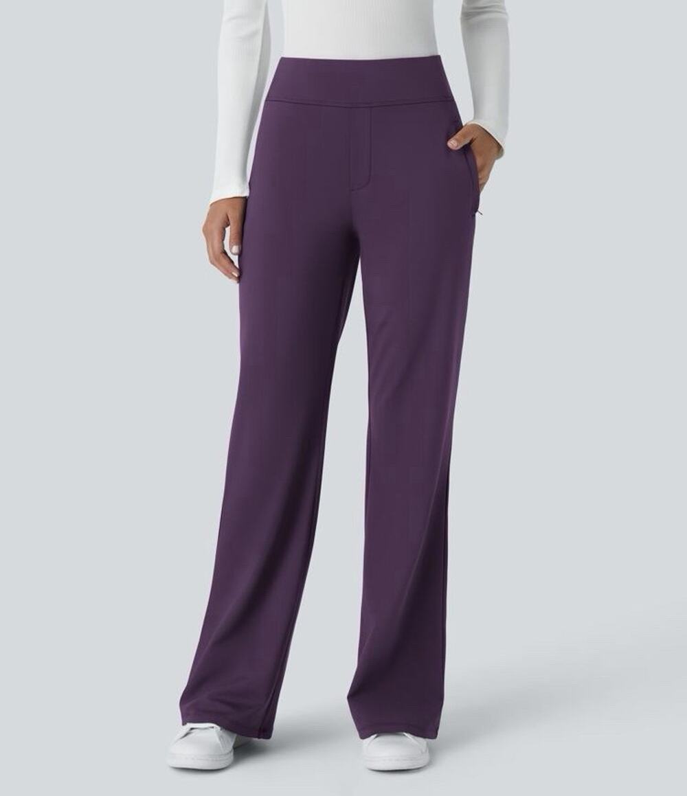 Halara Flex™ DayStretch Mid Rise Side Zipper Pocket Work Flare Pants M